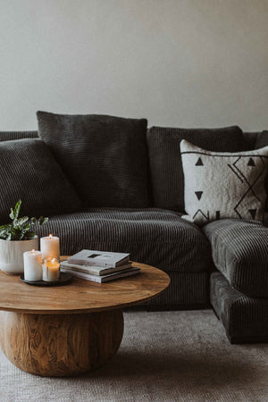 Modern European furniture - Natural Acacia Round Coffee Table - www.oroa.com