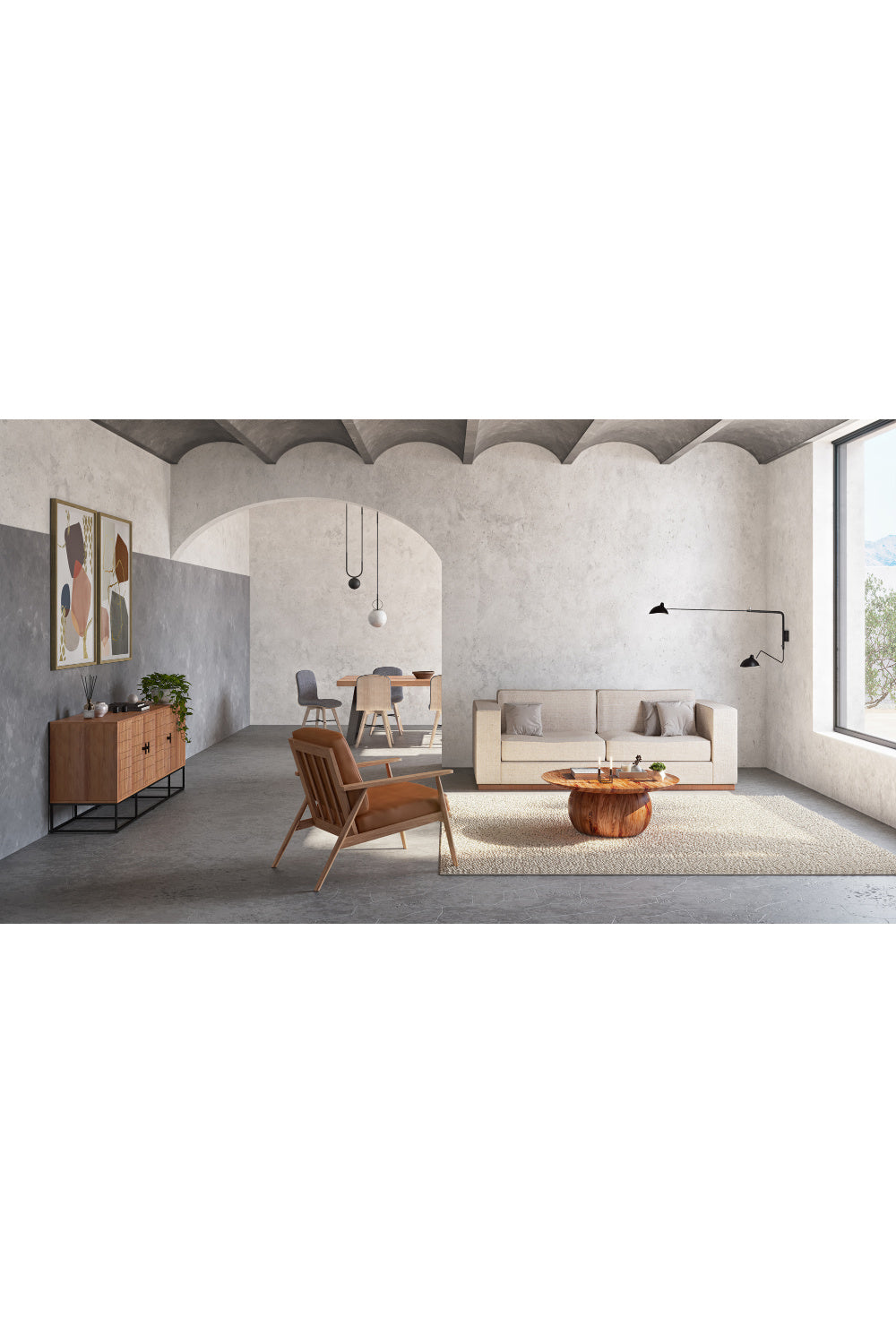 Modern European furniture - Natural Acacia Round Coffee Table - www.oroa.com