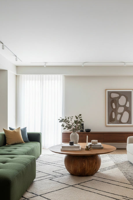 Natural Acacia Round Coffee Table | Novi Living Bradbury | Oroa.com