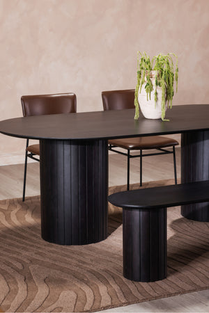 Modern European furniture - Black Acacia Wood Dining Table - www.oroa.com
