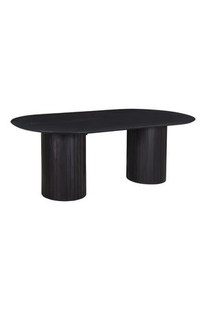 Modern European furniture - Black Acacia Wood Dining Table - www.oroa.com
