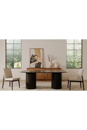 Modern European furniture - Black Acacia Wood Dining Table - www.oroa.com