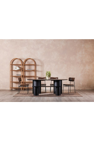 Modern European furniture - Black Acacia Wood Dining Table - www.oroa.com