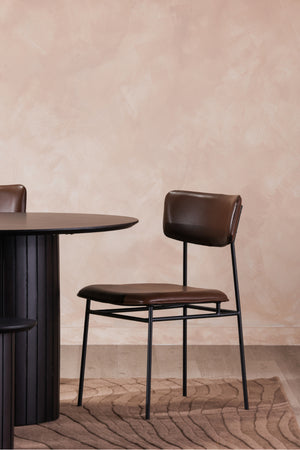 Modern European furniture - Black Acacia Wood Dining Table - www.oroa.com