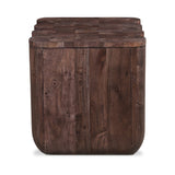 Modern European furniture - Scalloped Brown Acacia Accent Table - www.oroa.com
