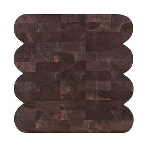 Modern European furniture - Scalloped Brown Acacia Accent Table - www.oroa.com