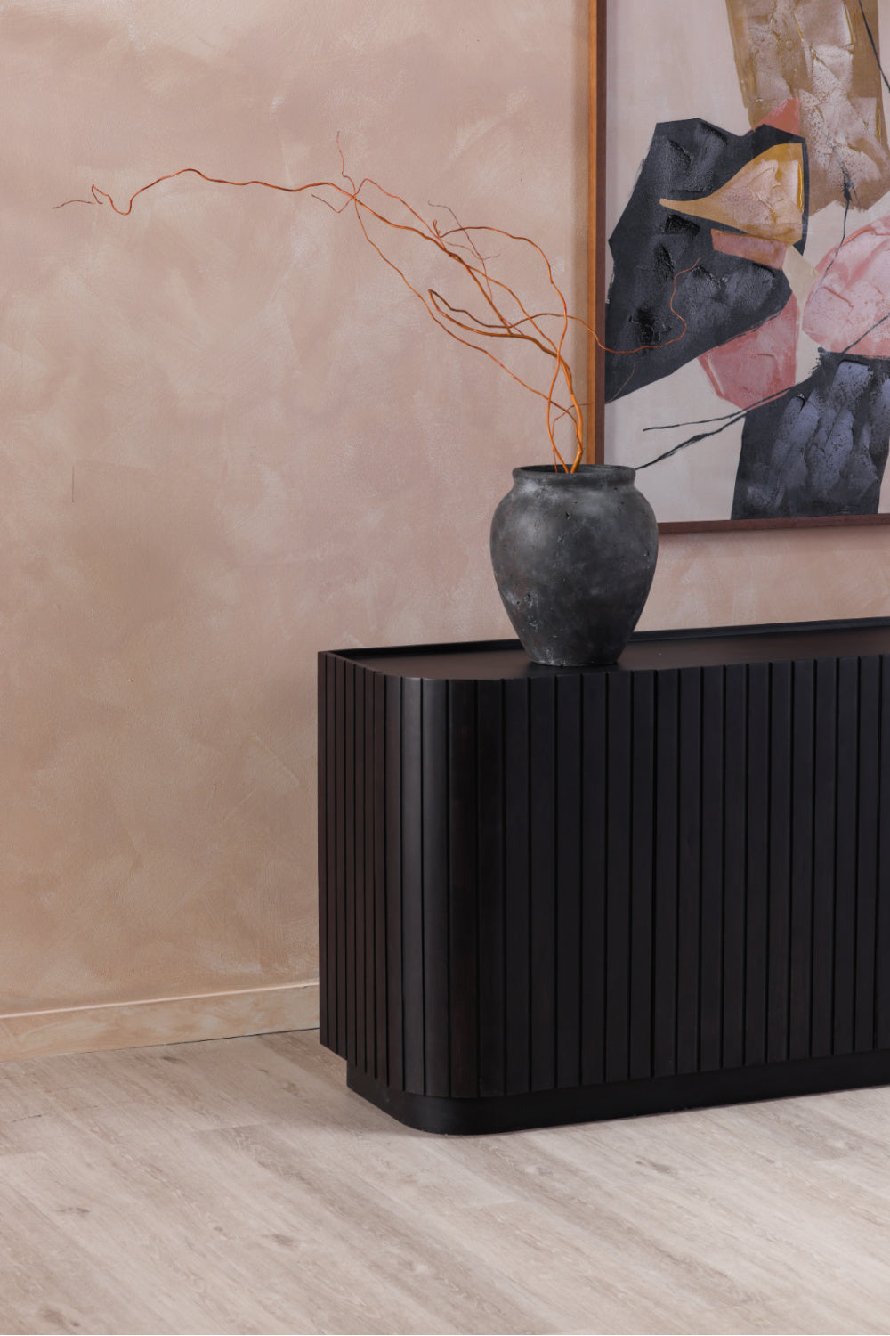 Modern European furniture - Black Acacia 4-Door Sideboard - www.oroa.com