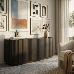   Modern European furniture - Black Acacia 4-Door Sideboard - www.oroa.com | Oroa.com