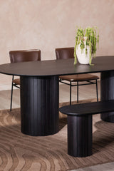 Modern European furniture - Black Acacia Wood Bench - www.oroa.com