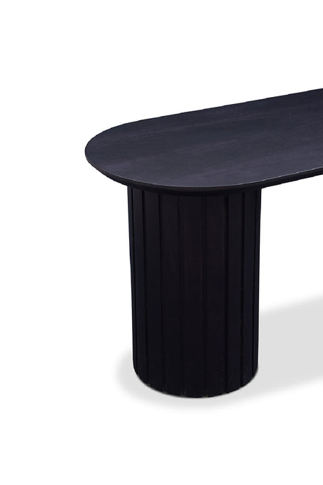 Modern European furniture - Black Acacia Wood Bench - www.oroa.com