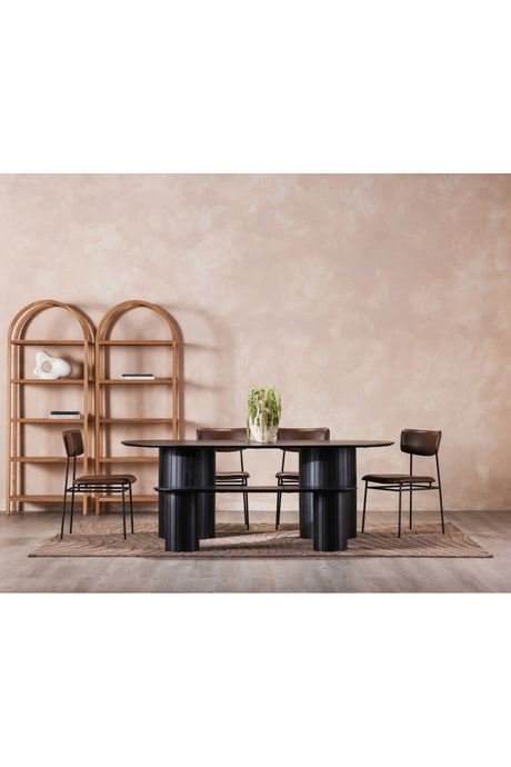 Modern European furniture - Black Acacia Wood Bench - www.oroa.com