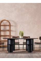 Modern European furniture - Black Acacia Wood Bench - www.oroa.com