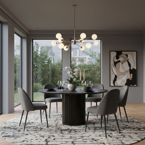 Modern European furniture - Black Acacia Round Dining Table - www.oroa.com