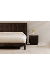 Modern European furniture - Black Acacia 2-Drawer Nightstand - www.oroa.com