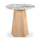Modern European furniture - Round Gray Marble Accent Table - www.oroa.com