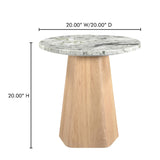 Modern European furniture - Round Gray Marble Accent Table - www.oroa.com