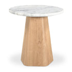 Modern European furniture - Round Gray Marble Accent Table - www.oroa.com