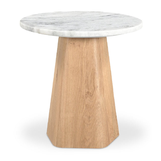 Modern European furniture - Round Gray Marble Accent Table - www.oroa.com