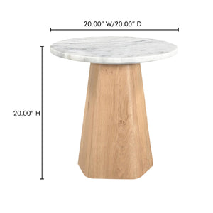 Modern European furniture - Round Gray Marble Accent Table - www.oroa.com