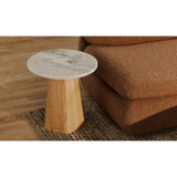 Modern European furniture - Round Gray Marble Accent Table - www.oroa.com
