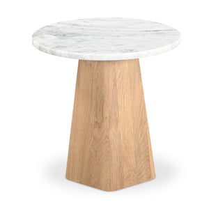 Modern European furniture - Round Gray Marble Accent Table - www.oroa.com