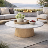 Modern European furniture - Round White Marble Coffee Table - www.oroa.com