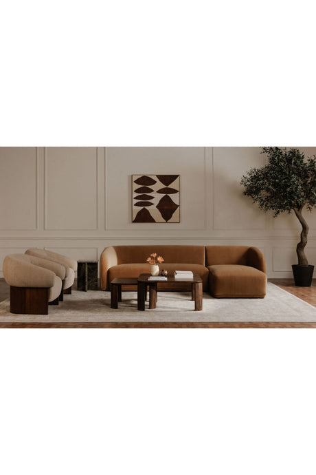 Modern European furniture - Brown Wooden Nesting Coffee Tables (2) - www.oroa.com
