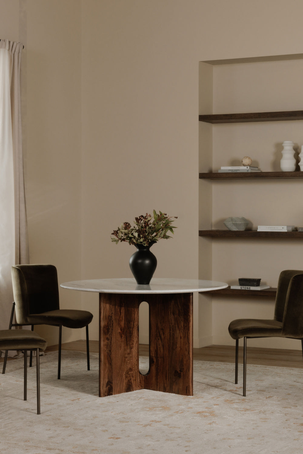 Cross-Base Round Dining Table | Novi Living Stanley