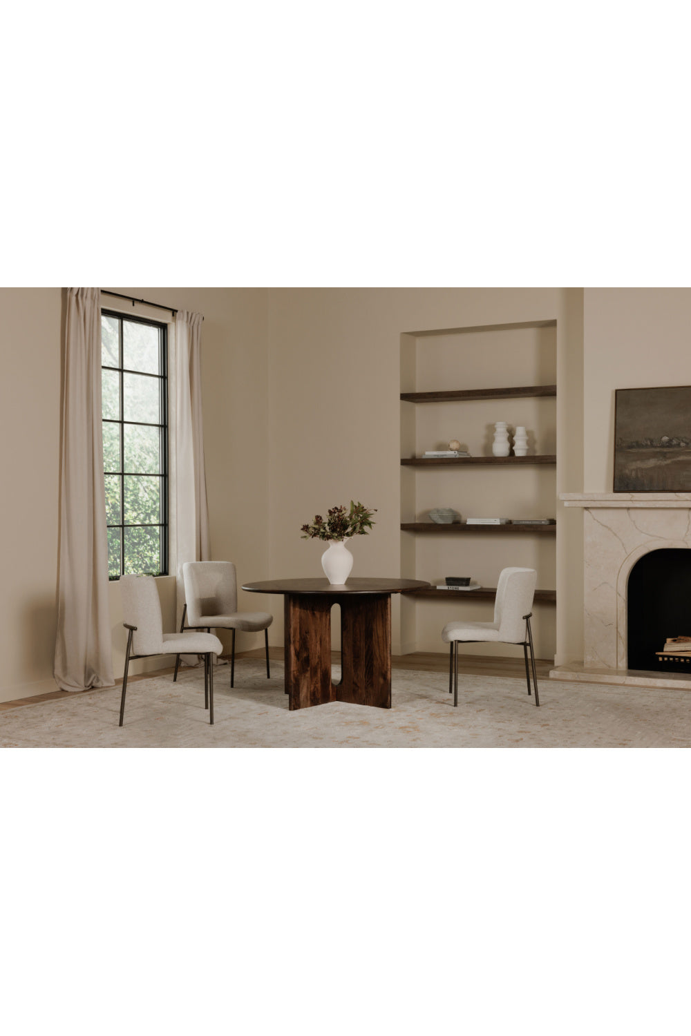 Cross-Base Round Dining Table | Novi Living Stanley