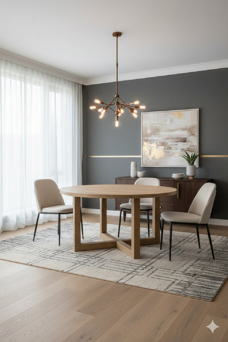 Oak Round Dining Table | Novi Living Joel