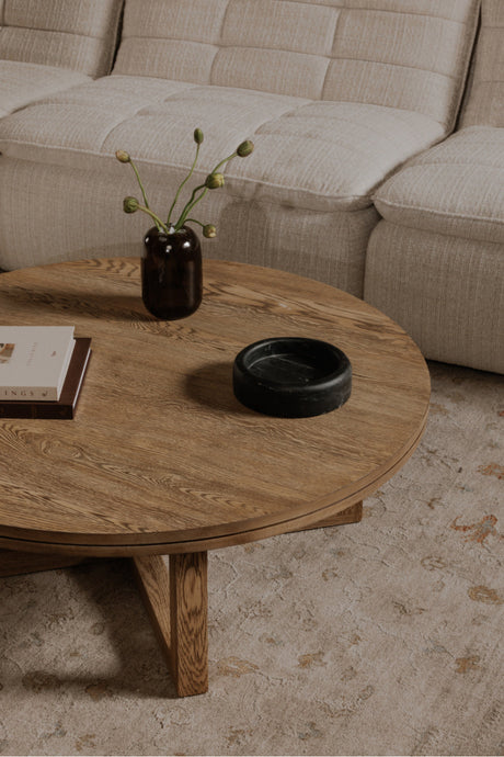 Modern European furniture - Oak Round Coffee Table - www.oroa.com