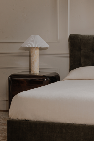 2-Drawer Brown Acacia Nightstand | Novi Living Rory | Oroa.com