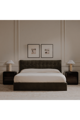 Modern European furniture - 2-Drawer Brown Acacia Nightstand - www.oroa.com