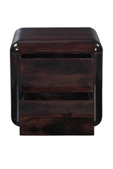 Modern European furniture - 2-Drawer Brown Acacia Nightstand - www.oroa.com