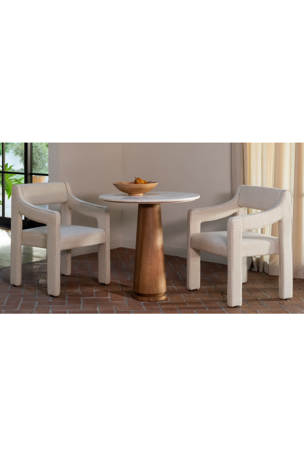 Round Marble Pedestal Coffee Table | Novi Living Sage | Oroa.com