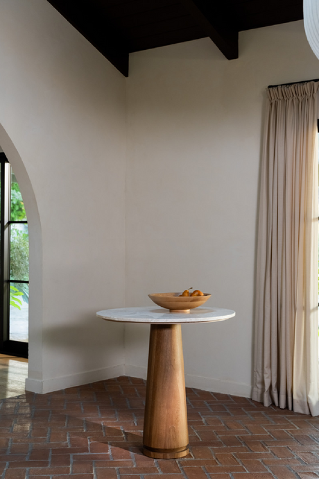 Round Marble Pedestal Coffee Table | Novi Living Sage | Oroa.com