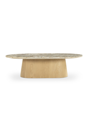 Modern European furniture - Wood Base Marble Coffee Table - www.oroa.com