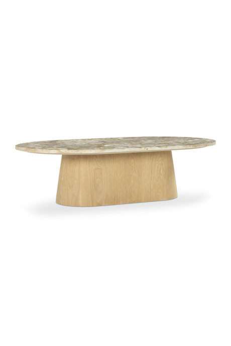 Modern European furniture - Wood Base Marble Coffee Table - www.oroa.com