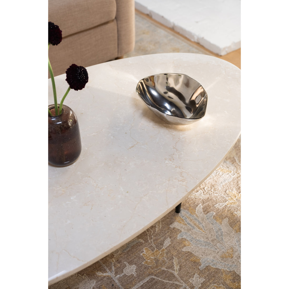 Modern European furniture - Beige Marble Coffee Table - www.oroa.com