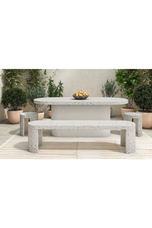 Modern European furniture - White Terrazzo Outdoor Dining Table - www.oroa.com
