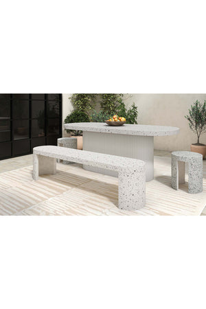 Modern European furniture - White Terrazzo Outdoor Dining Table - www.oroa.com