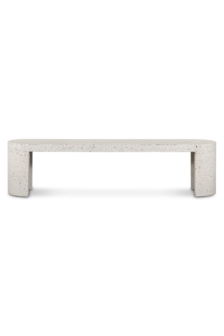 White Terrazzo Outdoor Bench | Novi Living Lyon | Oroa.com