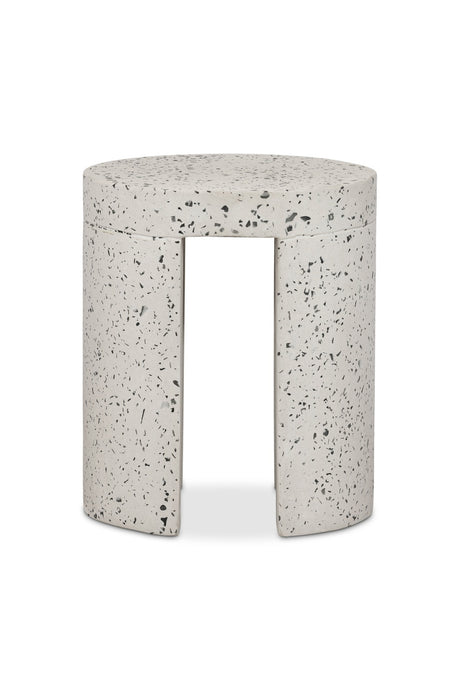 White Terrazzo Outdoor Stool | Novi Living Lyon | Oroa.com