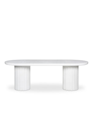 Modern European furniture - White Oval Outdoor Dining Table - www.oroa.com