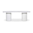 Modern European furniture - White Oval Outdoor Dining Table - www.oroa.com