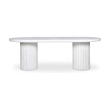 Modern European furniture - White Oval Outdoor Dining Table - www.oroa.com