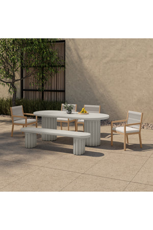 Modern European furniture - White Oval Outdoor Dining Table - www.oroa.com