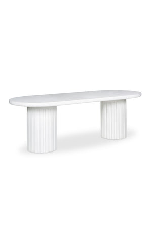 Modern European furniture - White Oval Outdoor Dining Table - www.oroa.com