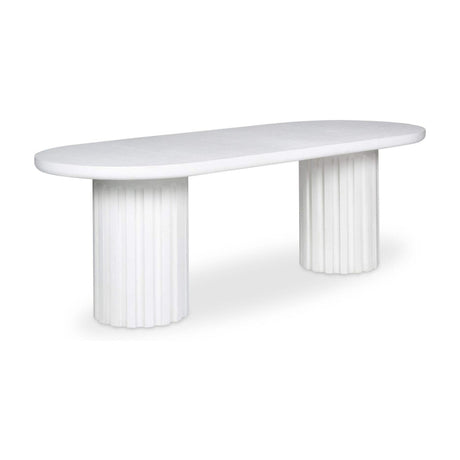 Modern European furniture - White Oval Outdoor Dining Table - www.oroa.com
