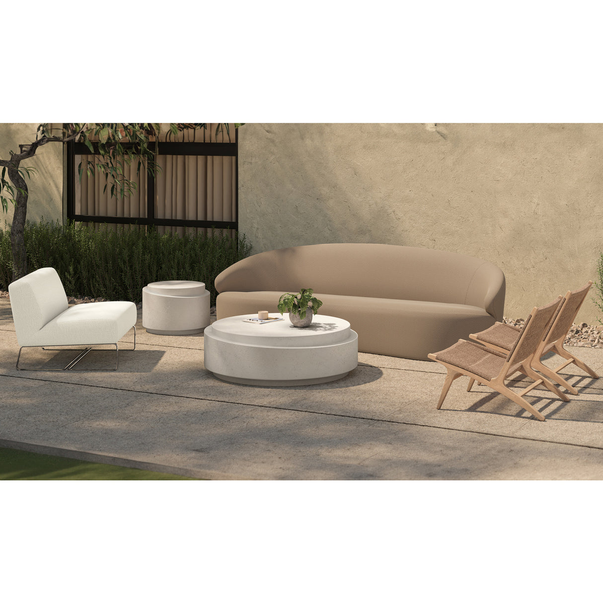 Modern European furniture - Concrete Mix Indoor/Outdoor Coffee Table - www.oroa.com